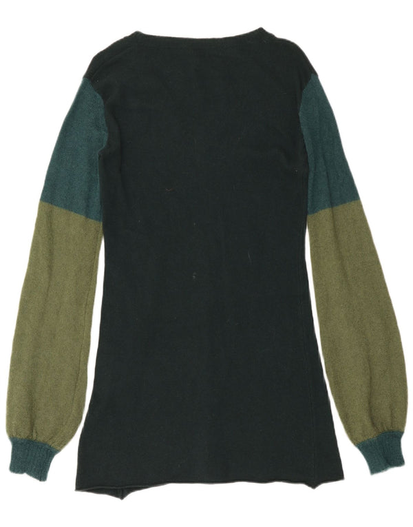 Gas Womens Long Sleeve Jumper Dress UK 12 Medium Green Colourblock