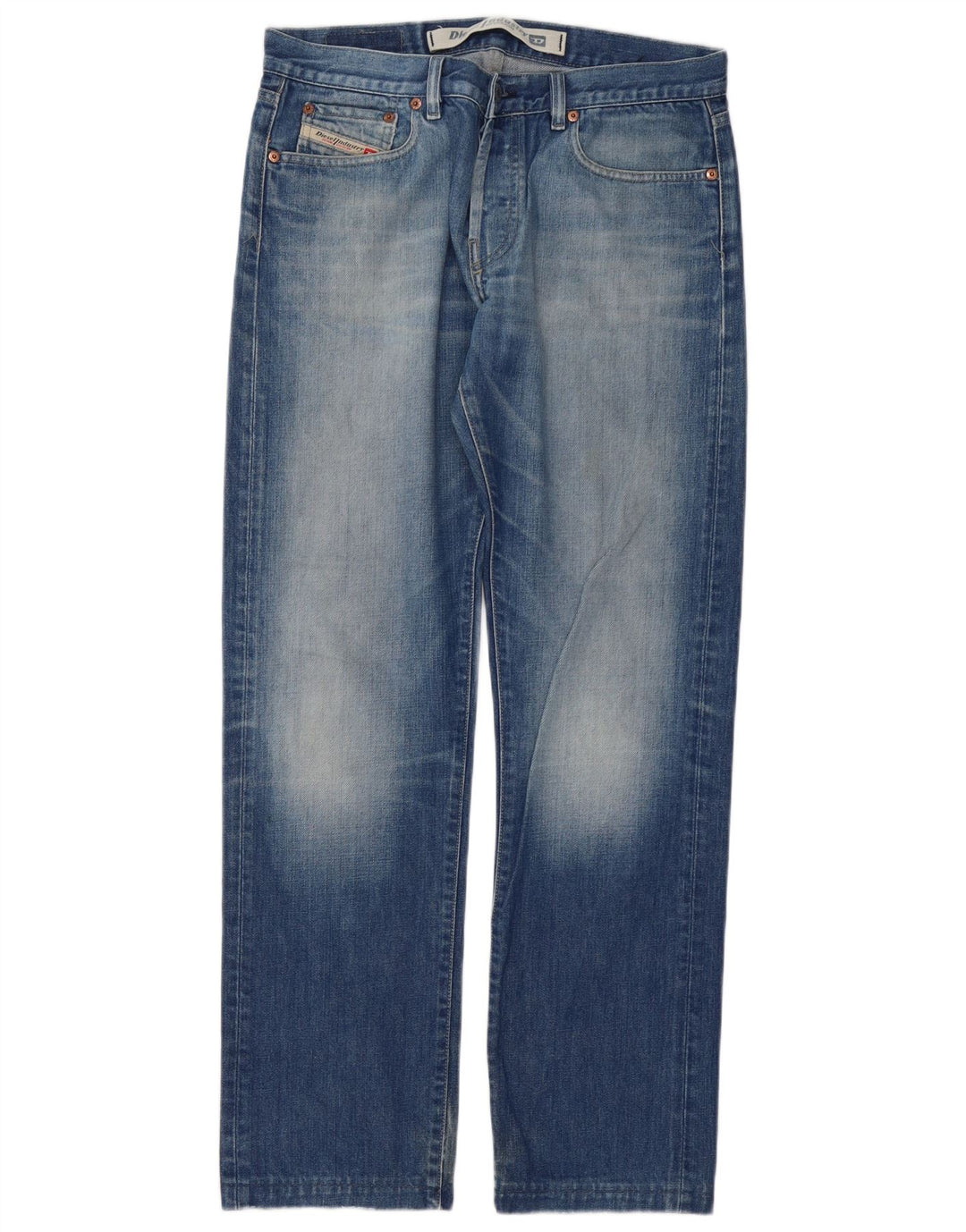 Diesel Womens Straight Jeans W32 L32 Blue Cotton