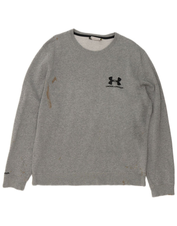 Under Armour Herre Grafisk Sweatshirt Jumper Large Grå Flecked