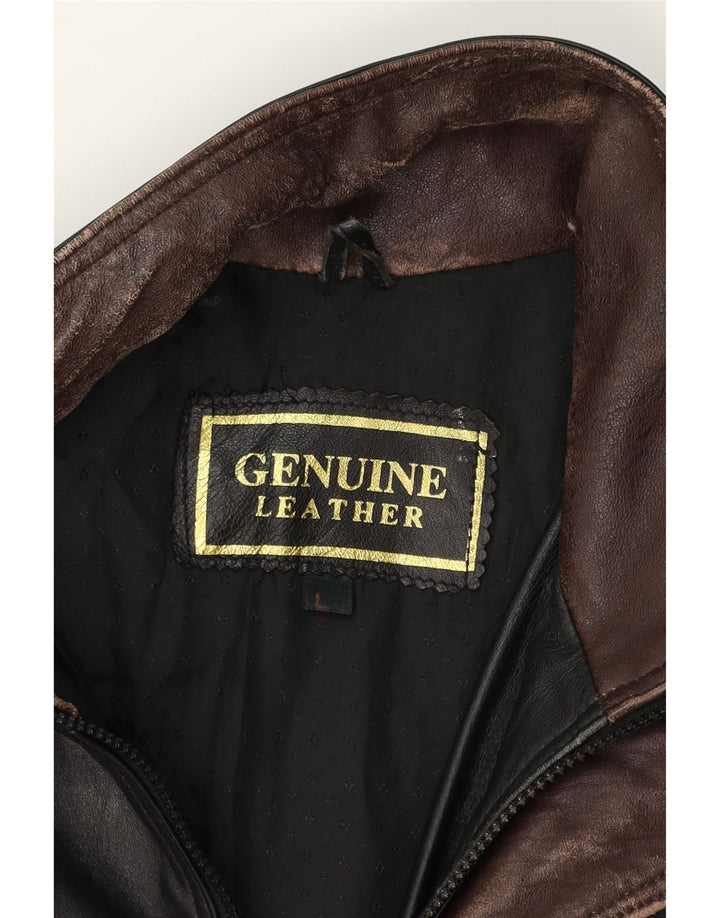 VINTAGE Mens Leather Jacket UK 40 Large Black Leather Vintage Vintage and Second-Hand Vintage from Messina Hembry 