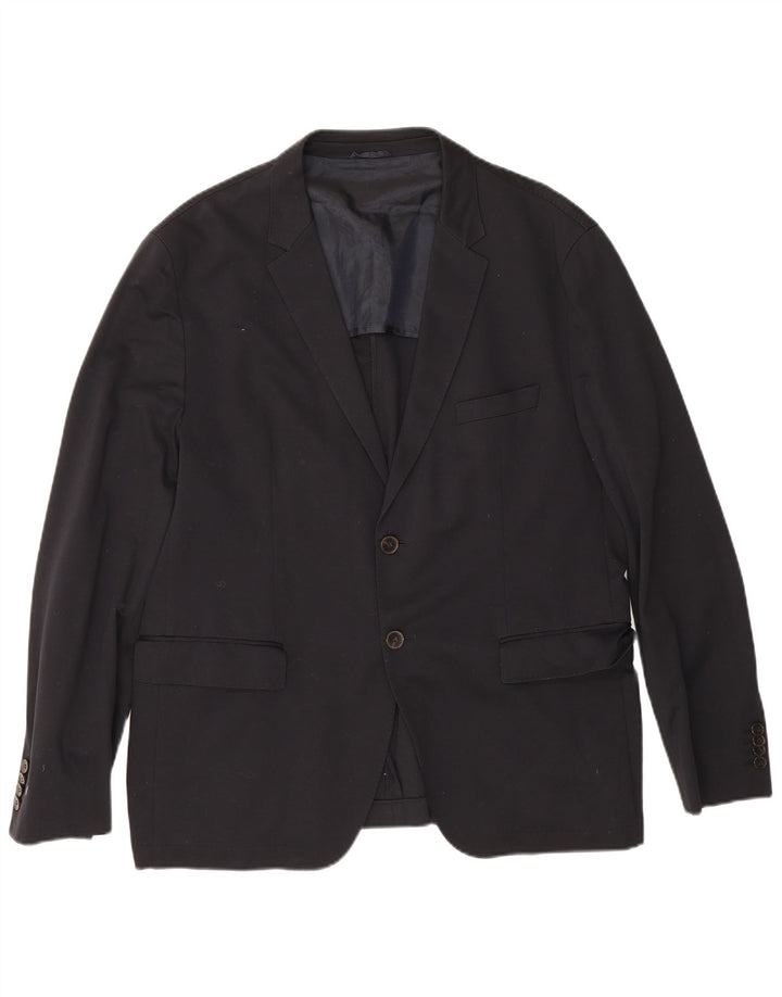 Hugo Boss Mens 2 Button Blazer Jacket UK 40 Large Navy Blue Cotton