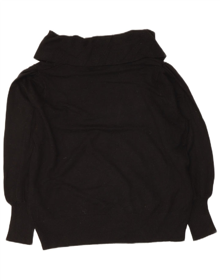 MARKS & SPENCER Womens Roll Neck Jumper Sweater UK 12 Medium Black