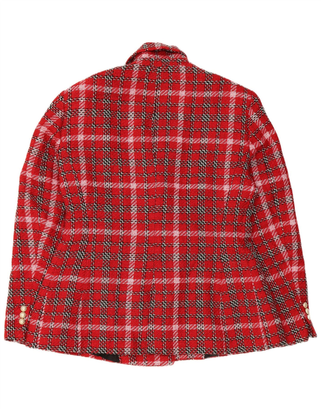 Zara Blazer croisé pour femme UK 18 XL Rouge à carreaux