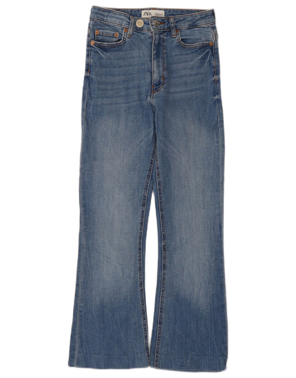 Zara Damen Bootcut Jeans EU 36 XS W26 L26 Blau