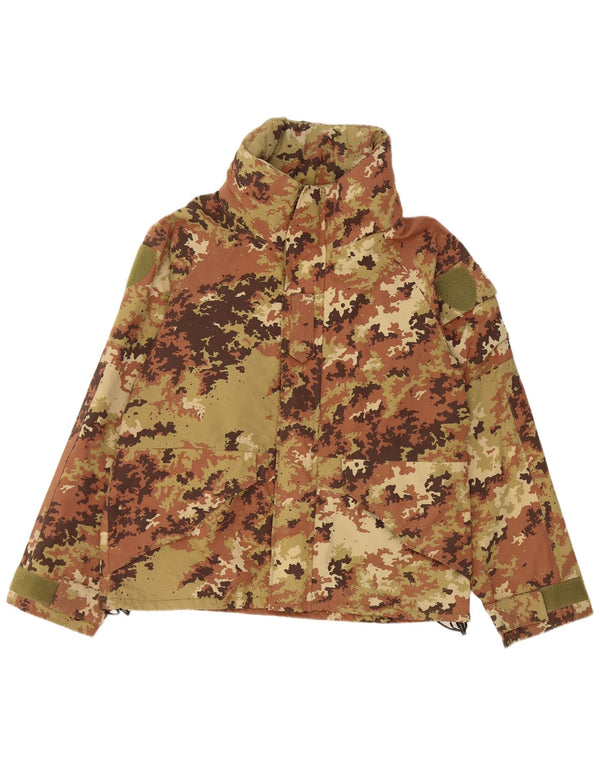 Vintage Herre Hætte Military Jacket UK 38 Medium Khaki Camouflage