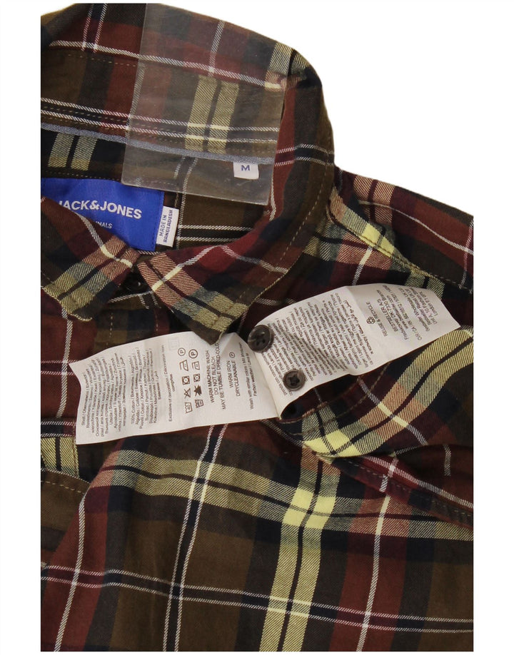 Jack & Jones Mens Flannel Shirt Medium Green Check Cotton
