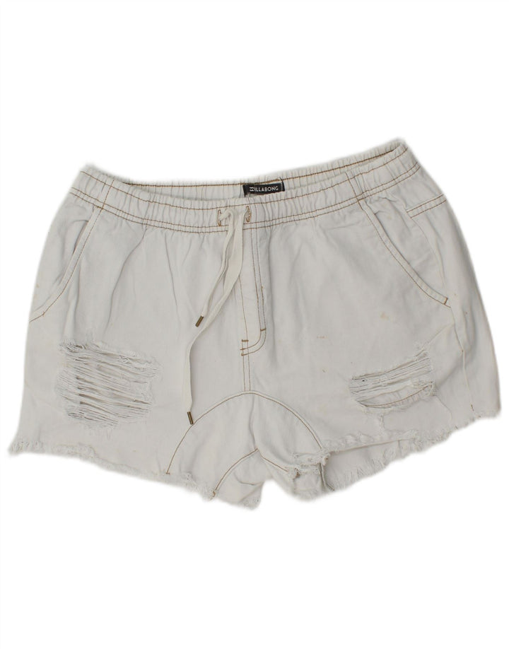 Billabong Womens Distressed Denim Shorts W30 Medium White Cotton
