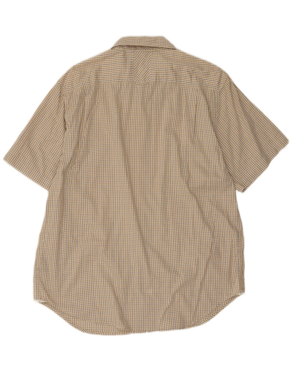 Guess Chemise à manches courtes pour homme XL en coton vichy beige