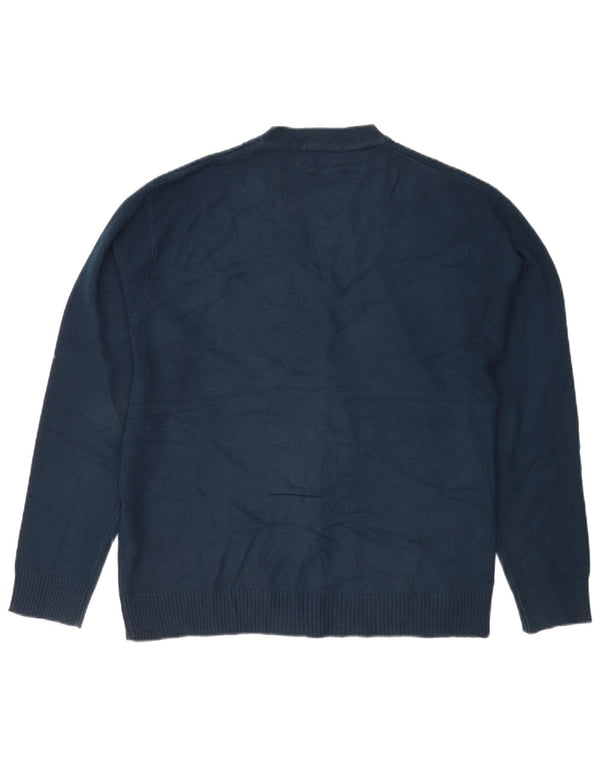 Pierre Cardin Mens Cardigan Sweater Medium Navy Blue Acrylic