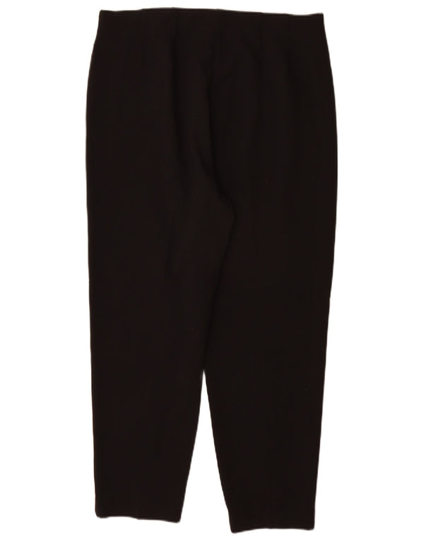 Marks & Spencer Womens High Waist Casual Trousers UK 14 Large W32 L27 Black