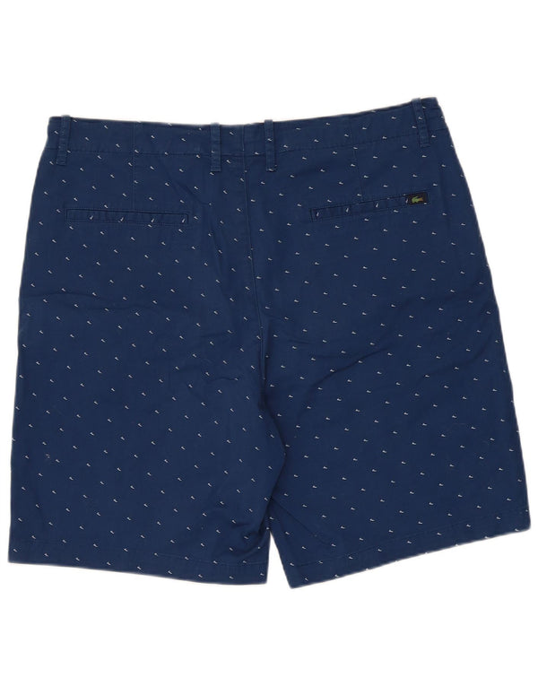 Lacoste Mens Chino Shorts Size 46 Large W36  Navy Blue Spotted Cotton