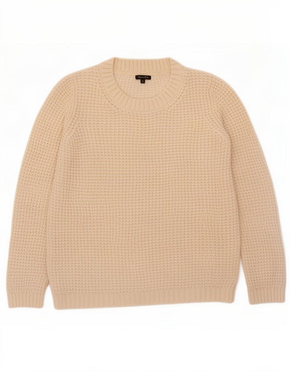Massimo Dutti Γυναικείο πουλόβερ με λαιμόκοψη UK 16 Large Off White Ακρυλικό