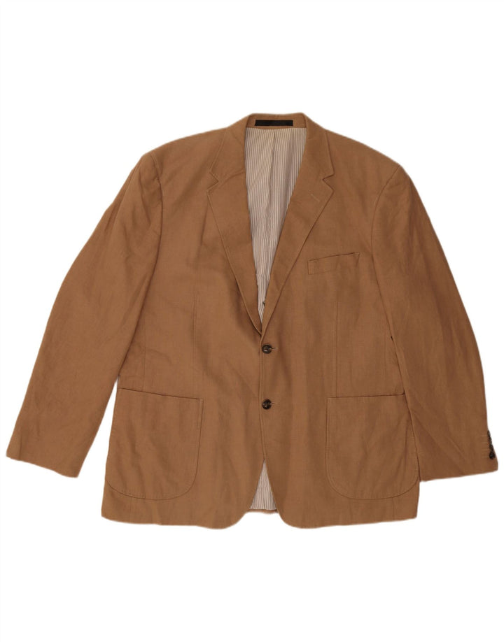 Marks & Spencer Mens 2 Button Blazer Jacket UK 38 Medium Beige Linen