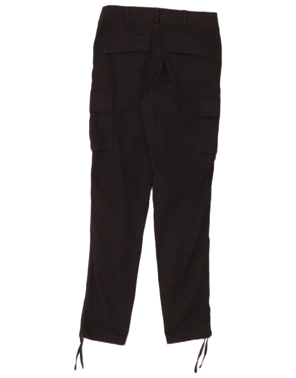 Jack & Jones Mens Slim Cargo Trousers W28 L32 Black Cotton