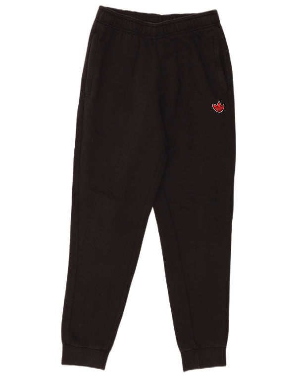 Adidas Boys Tracksuit Trousers Joggers 13-14 Years Black Cotton