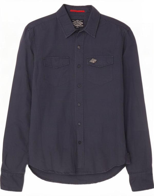 Superdry Chemise Homme Large Bleu Marine Coton