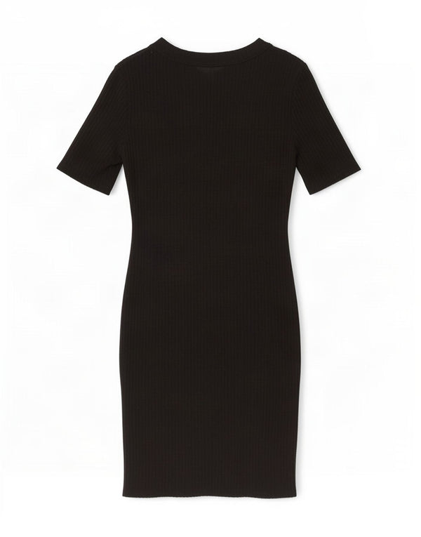Zara Damen figurbetontes Kleid UK 10 Small Schwarz