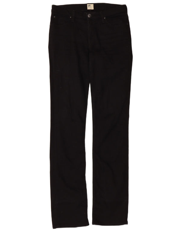 Lee Damen Marlin Slim Straight Jeans W30 L35 Schwarze Baumwolle