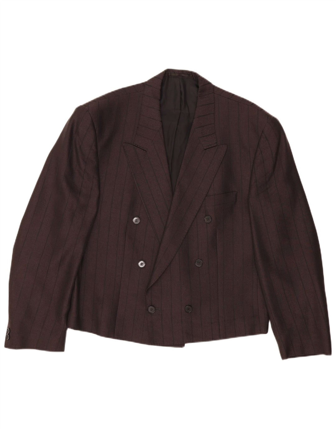 Ferkinghoff Womens Double Breasted Blazer Jacket UK 20 2XL Grey Pinstripe