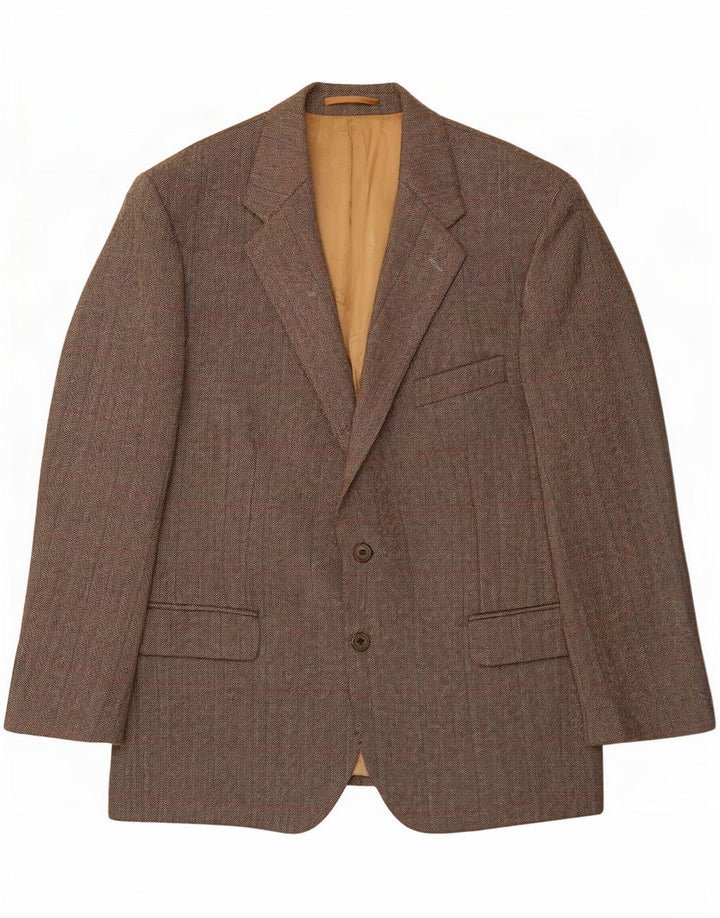 Magee Herre 2-knaps blazerjakke UK 46 3XL grå sildeben Ny uld