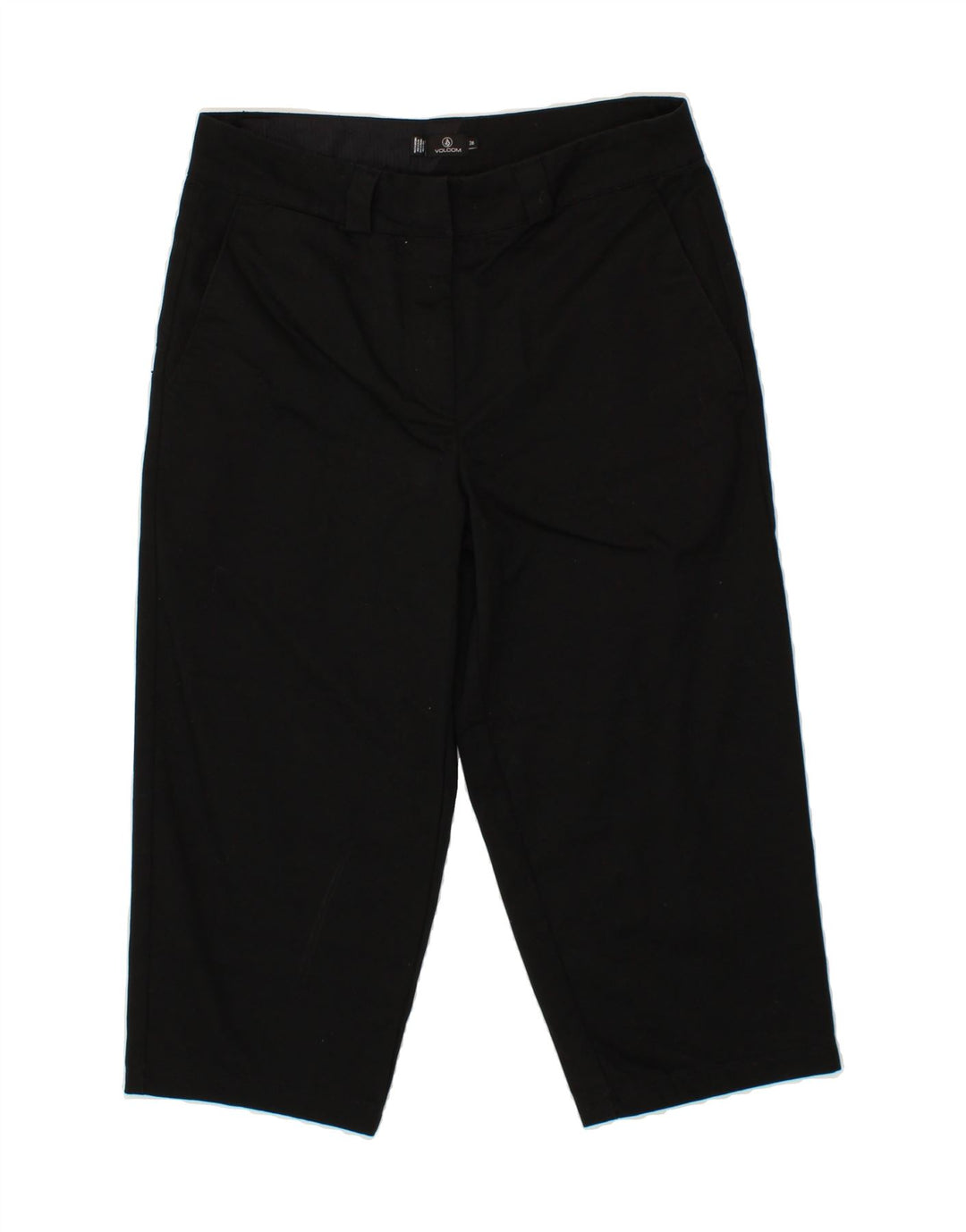 VOLCOM Womens Straight Capri Trousers W28 L21 Black Cotton Vintage Volcom and Second-Hand Volcom from Messina Hembry 