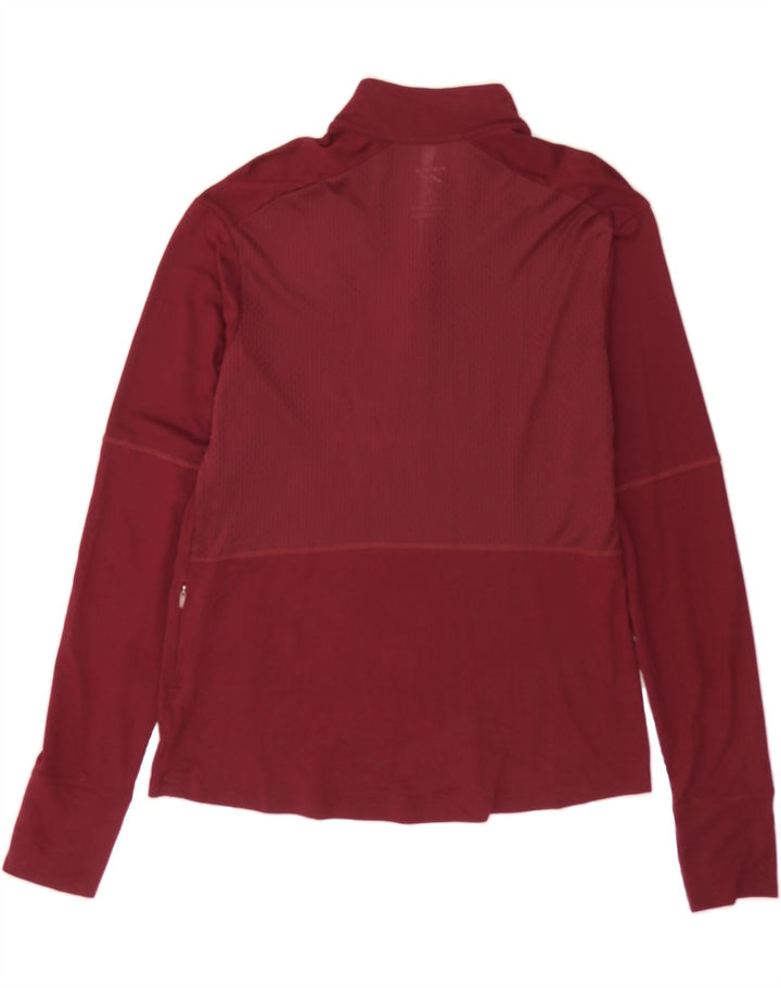 REEBOK Womens Zip Neck Pullover Tracksuit Top UK 16/18 Large Burgundy Vintage Reebok and Second-Hand Reebok from Messina Hembry 