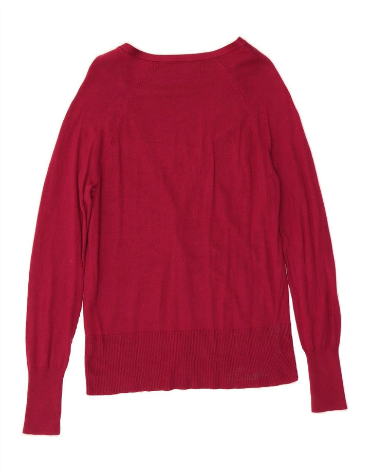 MOSSIMO Womens Cardigan Sweater UK 12 Medium Burgundy Nylon Vintage Mossimo and Second-Hand Mossimo from Messina Hembry 