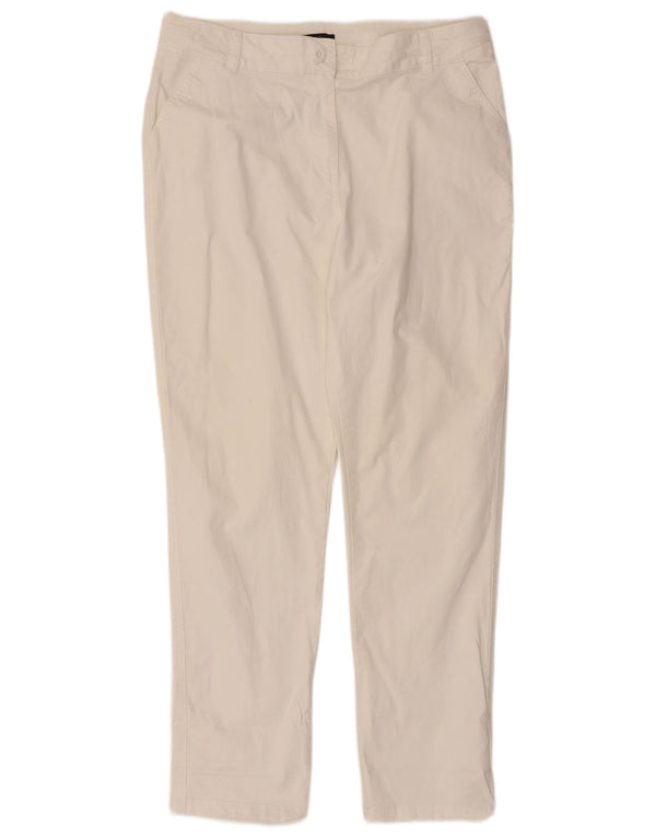 Pantaloni chino slim da donna M&Co UK 14 Large W34 L29 Cotone bianco