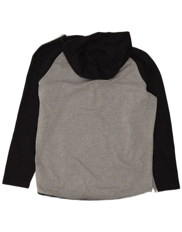 Felpa con cappuccio da uomo Nike XL in cotone color block grigio