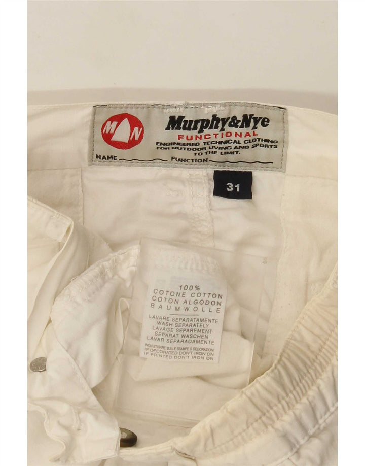 Murphy & Nye Mens Chino Shorts W31 Médio Algodão Branco