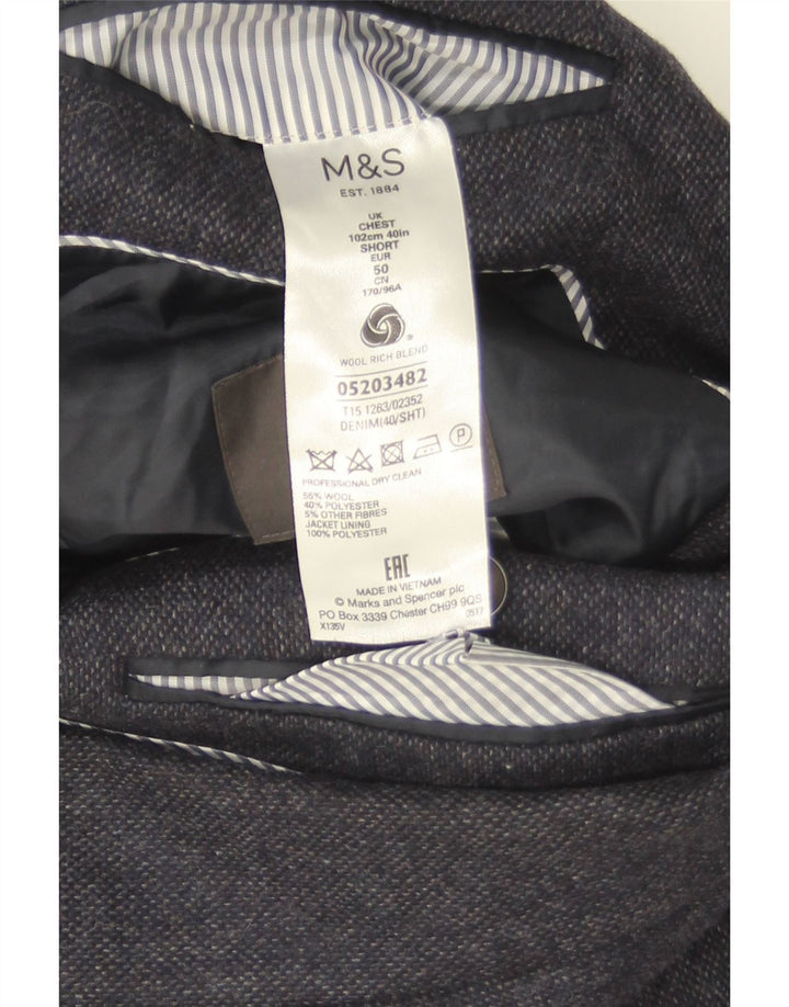 Marks & Spencer Veste blazer à 2 boutons pour homme UK 40 en laine bleu marine moyen