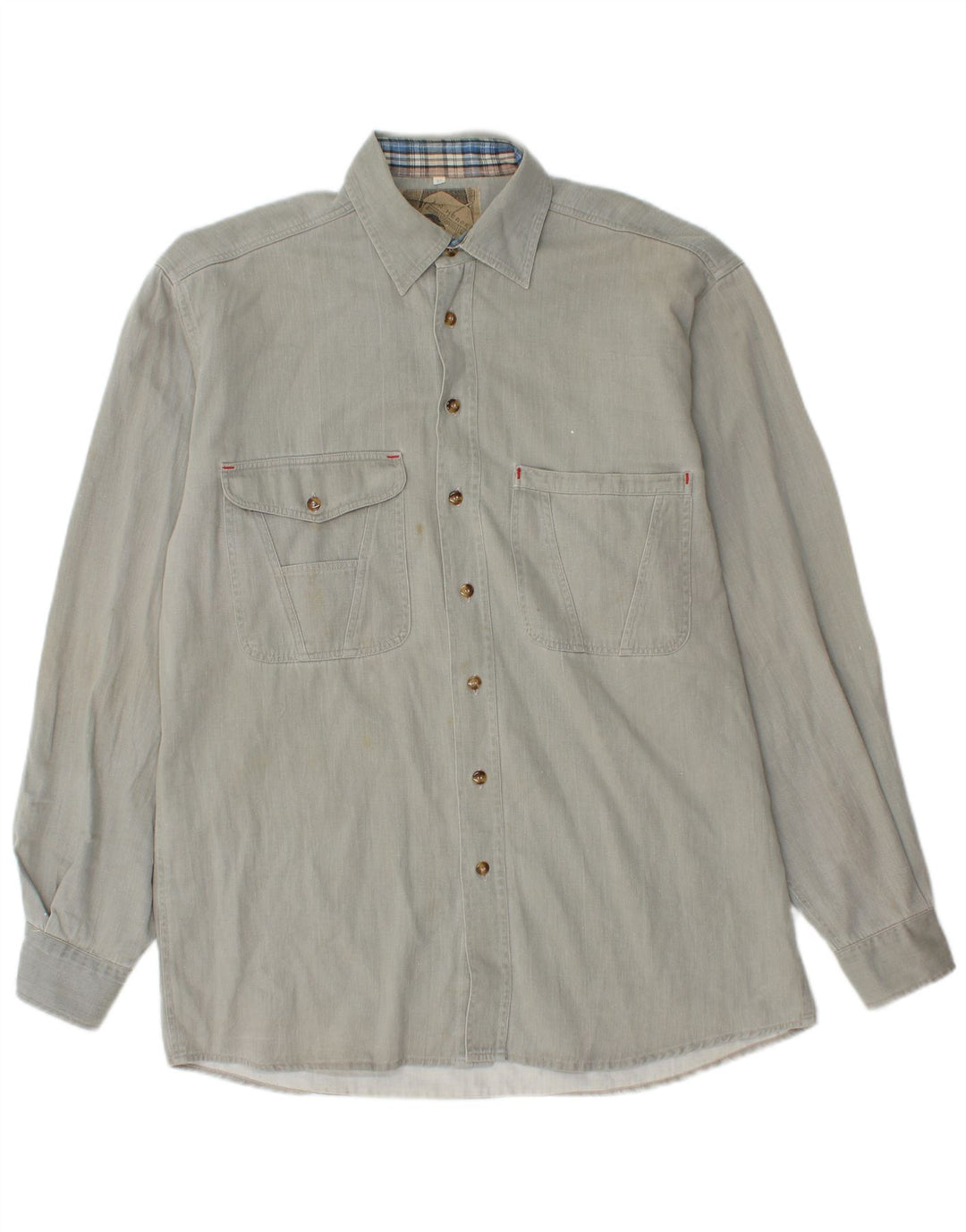 BALLOON Mens Flannel Shirt Size 39 Medium Grey