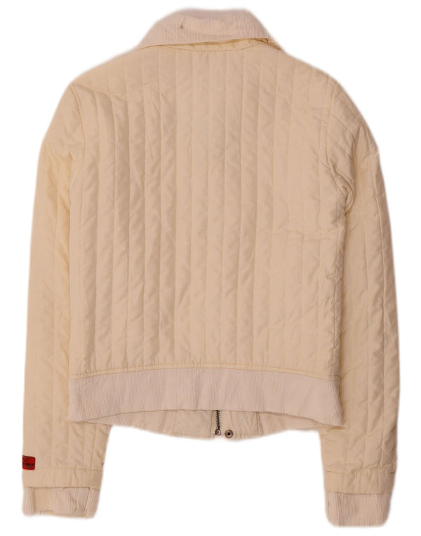 Diesel Damen Wattierte Jacke UK 12 Medium Off White Polyester