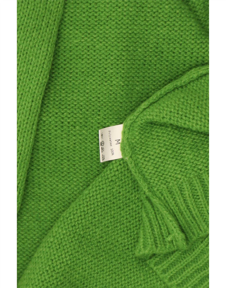 Maglione cardigan aperto con linea lunga da donna vintage UK 14 Poliestere verde medio