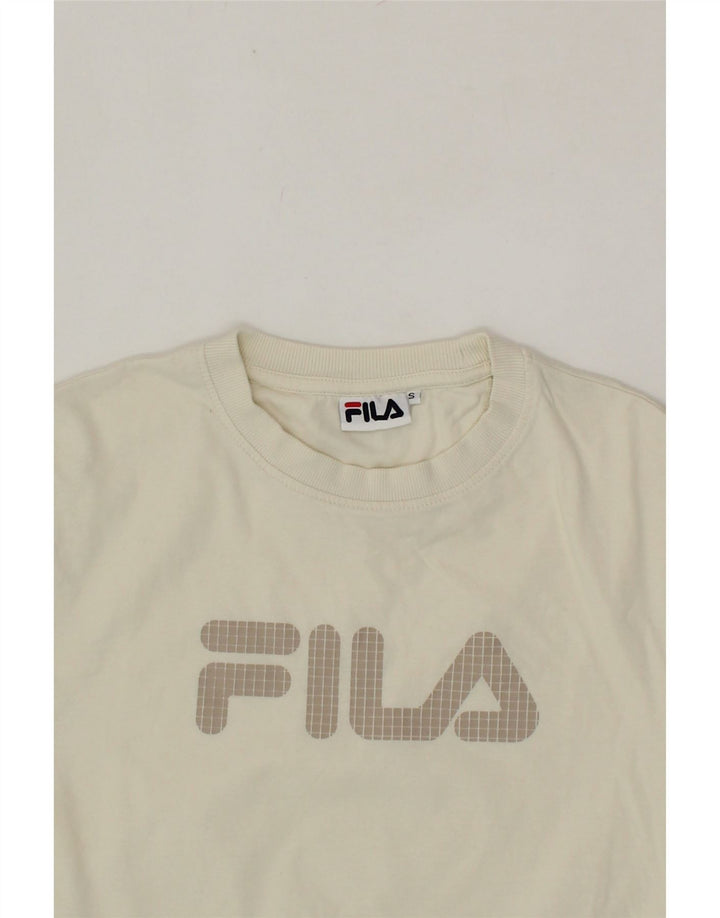 FILA Mens Graphic T-Shirt Top Small White Cotton Vintage Fila and Second-Hand Fila from Messina Hembry 