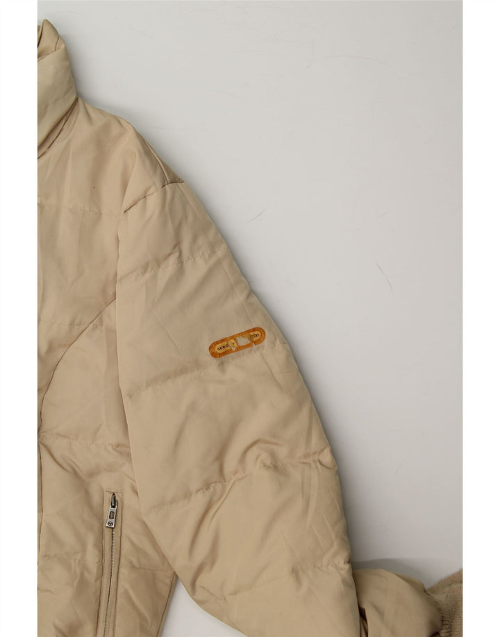 SERGIO TACCHINI Womens Padded Jacket IT 46 Large Beige Polyester Vintage Sergio Tacchini and Second-Hand Sergio Tacchini from Messina Hembry 