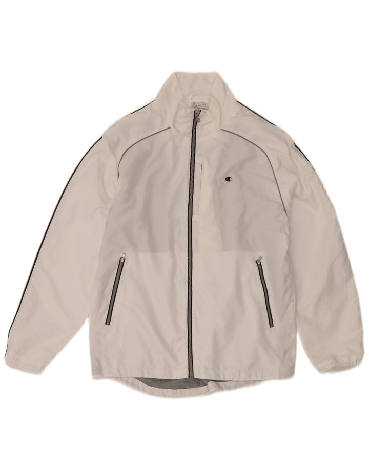 Champion Mens Tracksuit Top Jacket Large White Polyester