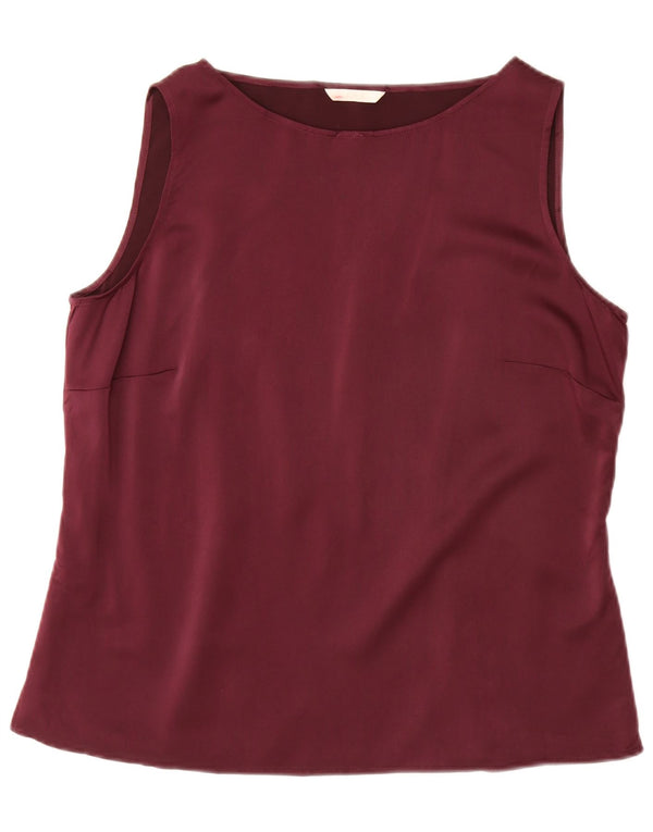 Marks & Spencer Γυναικεία Αμάνικη Μπλούζα Τοπ UK 18 XL Βουργουνδίας Πολυεστέρας