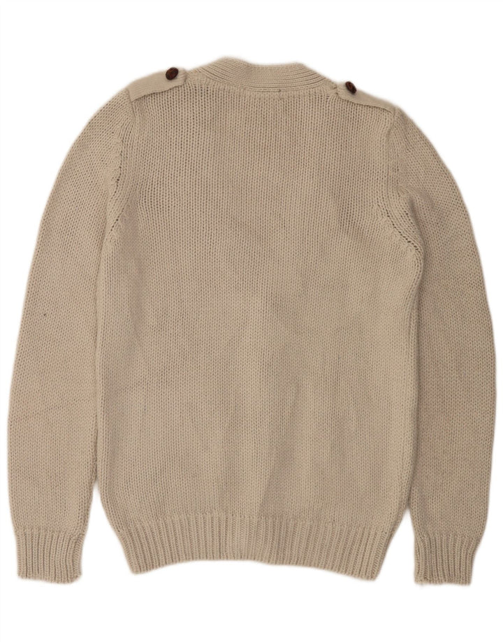 Zara Herre Cardigan Sweater Stor Beige Akryl