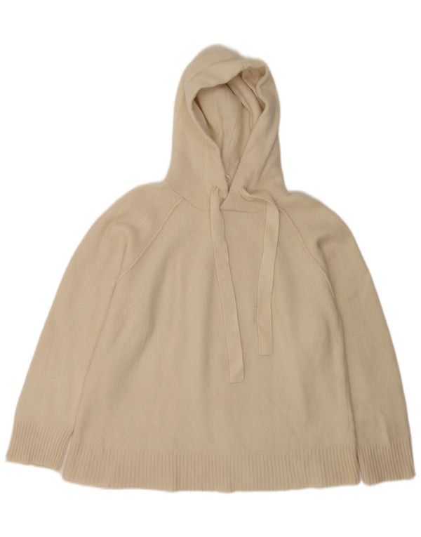 Maglione maglione con cappuccio da donna Reiss UK 16 grande lana bianco sporco