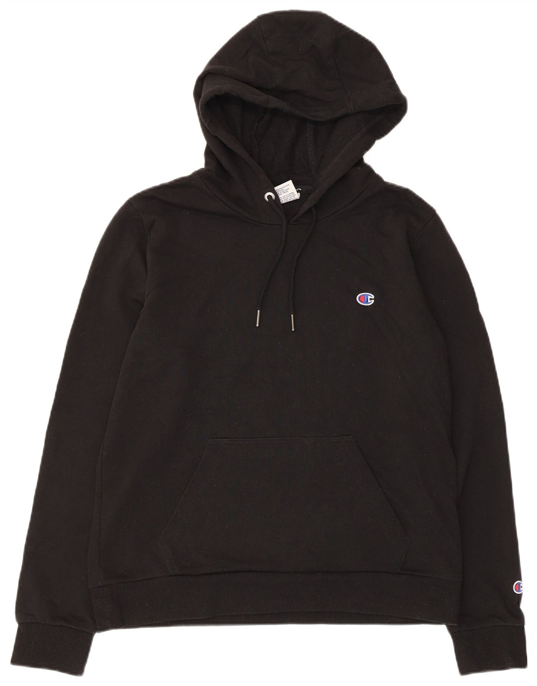 Champion Womens Hoodie Jumper UK 14 Medium Black Cotton