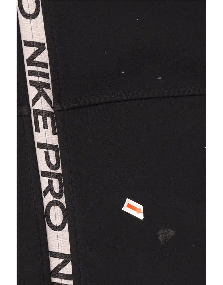 NIKE Mens Dri Fit Graphic Zip Hoodie Sweater Large Black Polyester