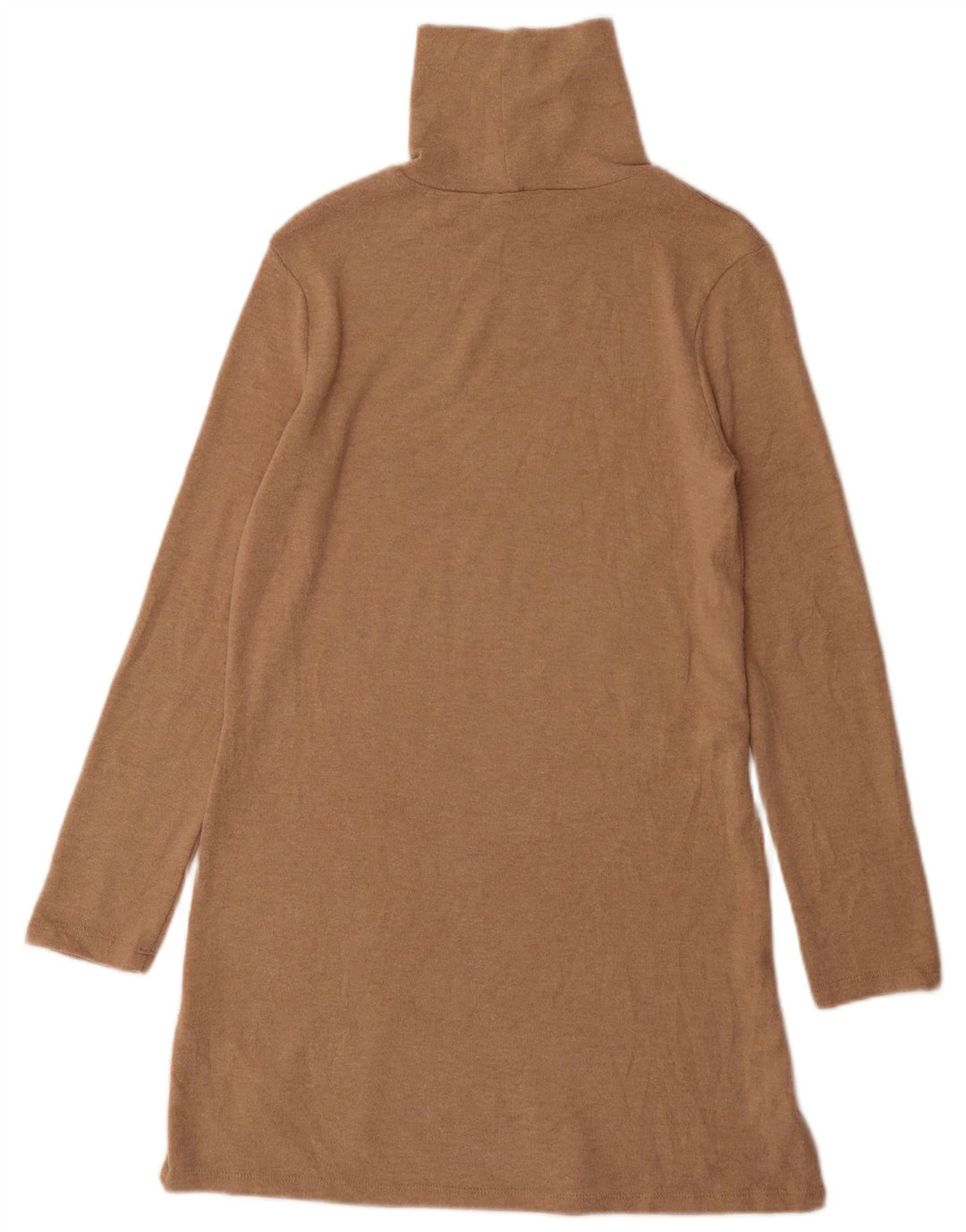 Zara Womens Roll Neck Jumper Dress UK 8 Small Brown Polyester