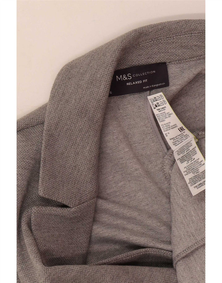 Женский пиджак свободного кроя Marks & Spencer UK 6 XS, серый полиэстер