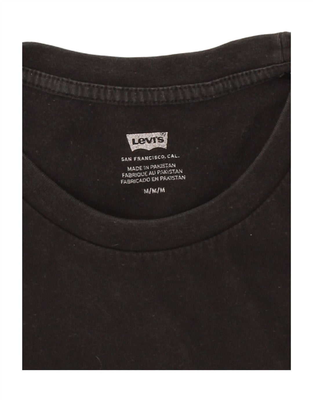 LEVI'S Mens Graphic T-Shirt Top Medium Black Cotton Vintage Levi's and Second-Hand Levi's from Messina Hembry 