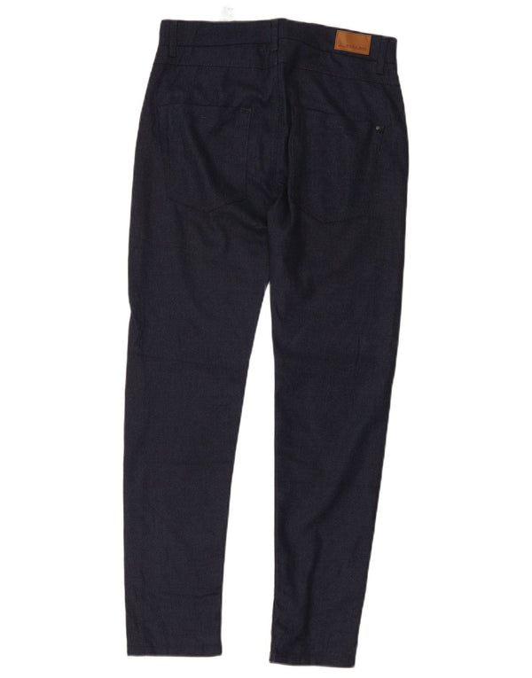 Zara Mens Slim Casual Trousers EU 36 XS W29 L28 Navy Blue Polyester