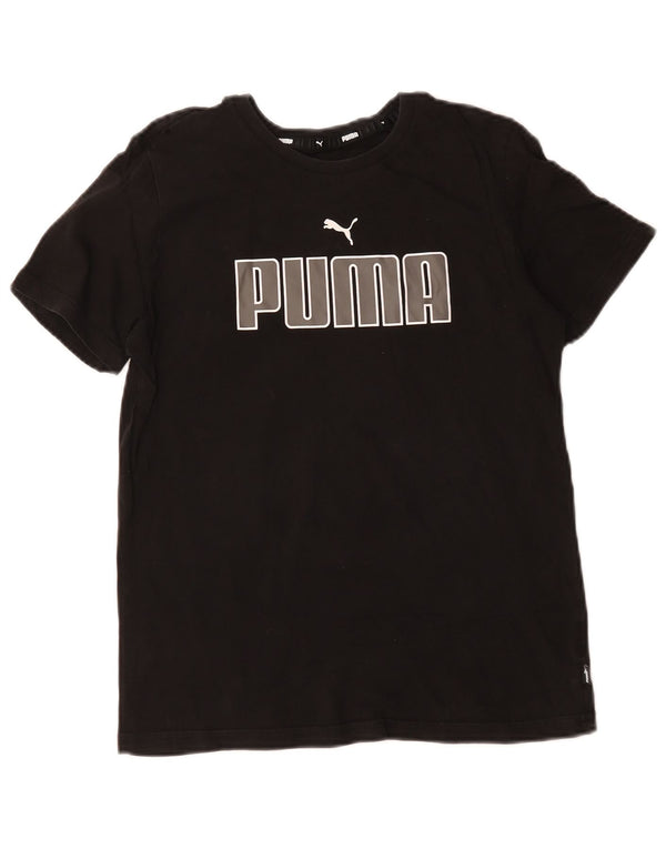 T-shirt grafica da donna Puma UK 10 piccola in cotone nero