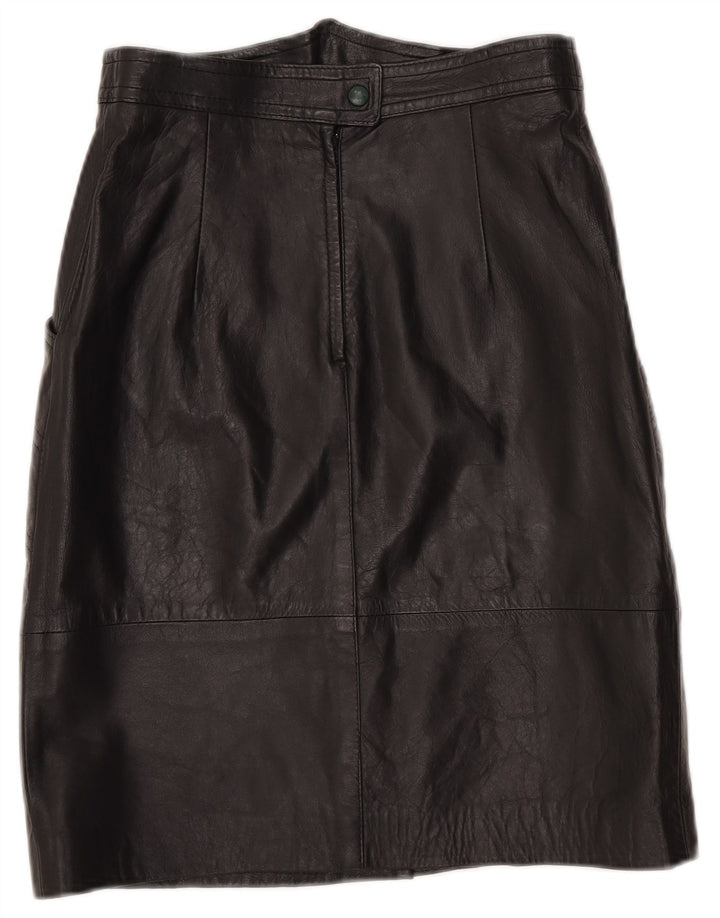 Vintage Womens Leather Skirt IT 42 Medium W27  Black
