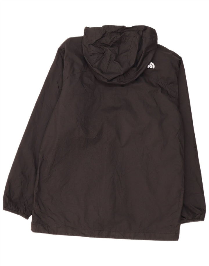 THE NORTH FACE Boys Hooded Rain Jacket 11-12 Years Large Black Polyester