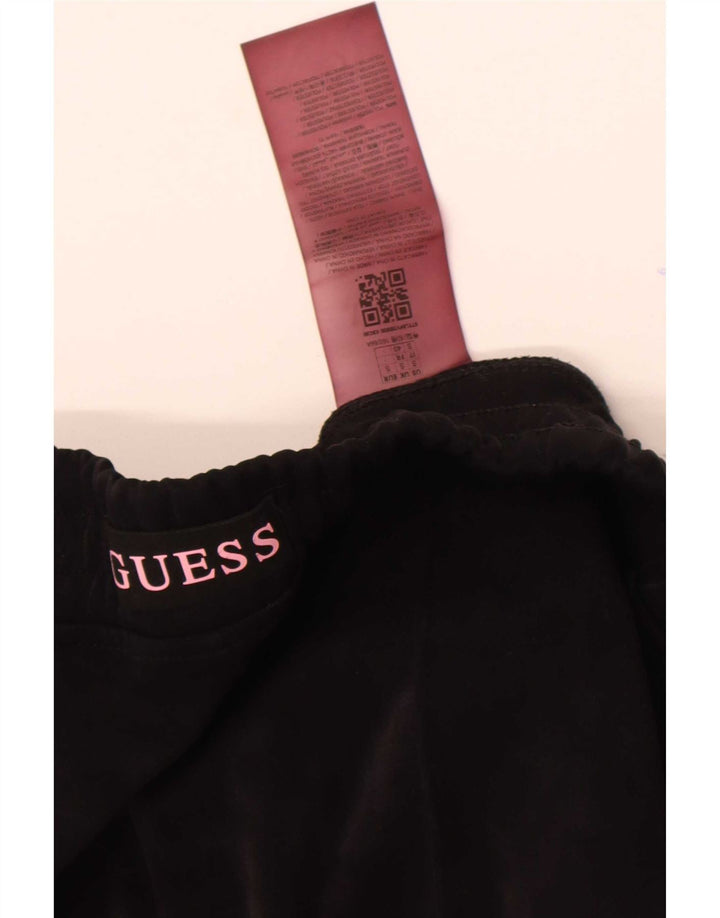 Guess Velours-Trainingshose für Damen, UK 10, Größe S, Schwarz, Polyester